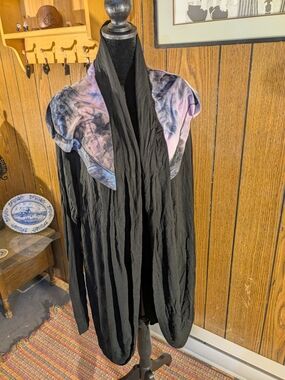 Soft Jersey Hoodie Cardi With Tie Dye Hood